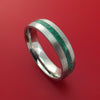 Titanium Ring with Malachite Stone Inlay Custom Made