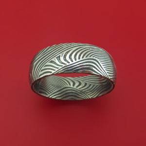 Sunset Kuro Damascus Steel Ring Custom Made Band