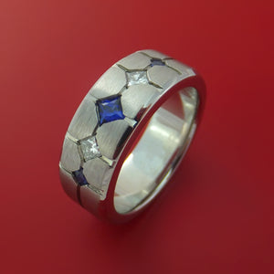 Cobalt Chrome with Sapphires and Diamonds Custom Made Band