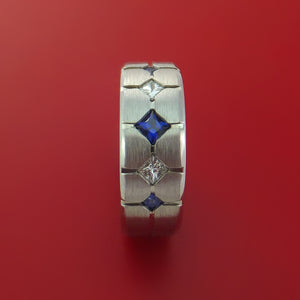 Cobalt Chrome with Sapphires and Diamonds Custom Made Band