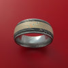 Damascus Steel Ring with 14k Rose Gold and White Gold with Silver Mokume Gane Inlay Custom Made Band