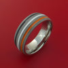 Titanium Ring with 3 Color Inlay Custom Made Band