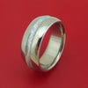 Titanium Ring with Concave Gibeon Meteorite Inlay Custom Made Band