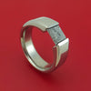 Titanium Ring with Meteorite Tension-Set Stone Custom Made Band