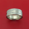Titanium Ring with Infinity Pattern Gibeon Meteorite Inlay Custom Made Band