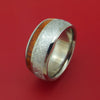 Titanium Ring with Gibeon Meteorite and Hardwood Inlays Custom Made Band