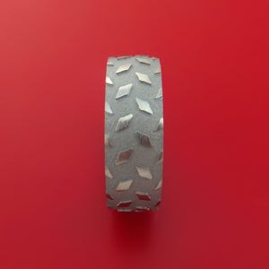 Titanium Textured Plate Pattern Ring Custom Made