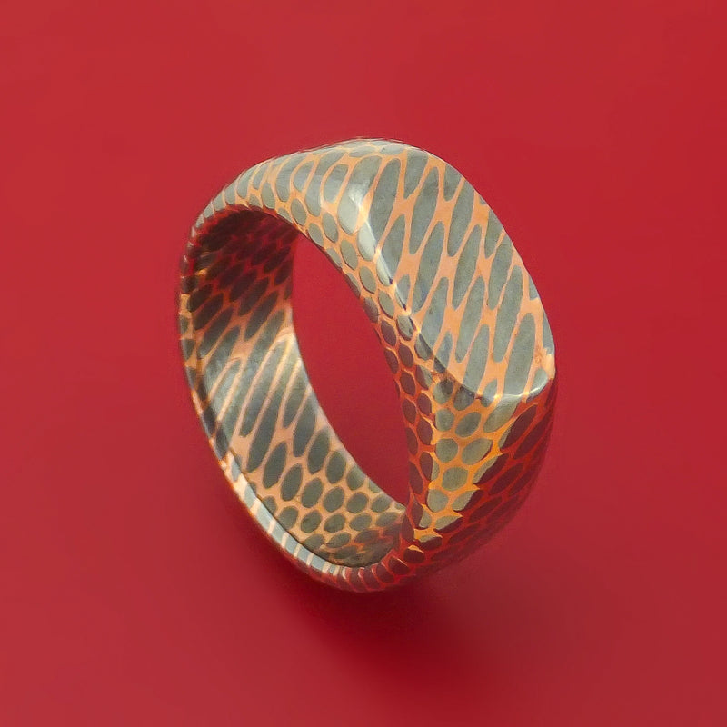 Superconductor Signet Ring Custom Made Titanium-Niobium and Copper Band
