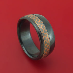 Black Zirconium and Superconductor Ring Custom Made Titanium-Niobium and Copper Band