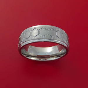 Titanium Honeycomb Pattern Ring Custom Made Band