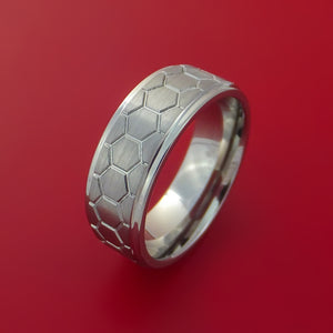 Titanium Honeycomb Pattern Ring Custom Made Band