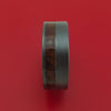 Black Zirconium Ring with Dinosaur Bone Inlay Custom Made Band