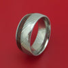 Damascus Steel Ring with Dinosaur Bone Inlay Custom Made Band
