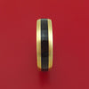 14k Yellow Gold Ring with Dinosaur Bone Inlay Custom Made Band