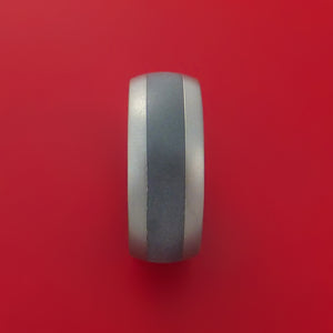 Titanium Ring with Black Zirconium Inlay and Interior Anodized Sleeve Custom Made Band