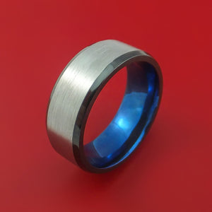 Black Zirconium Ring with Interior Anodized Sleeve Custom Made Band