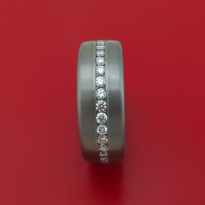 Tantalum Band with Satin Finish and Diamonds Custom Made Ring by Benchmark