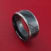 Black Zirconium Ring with Diagonal Grooves Custom Made Band