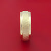 14K Yellow Gold Classic Style Wedding Band Tree Bark Finish Custom Made