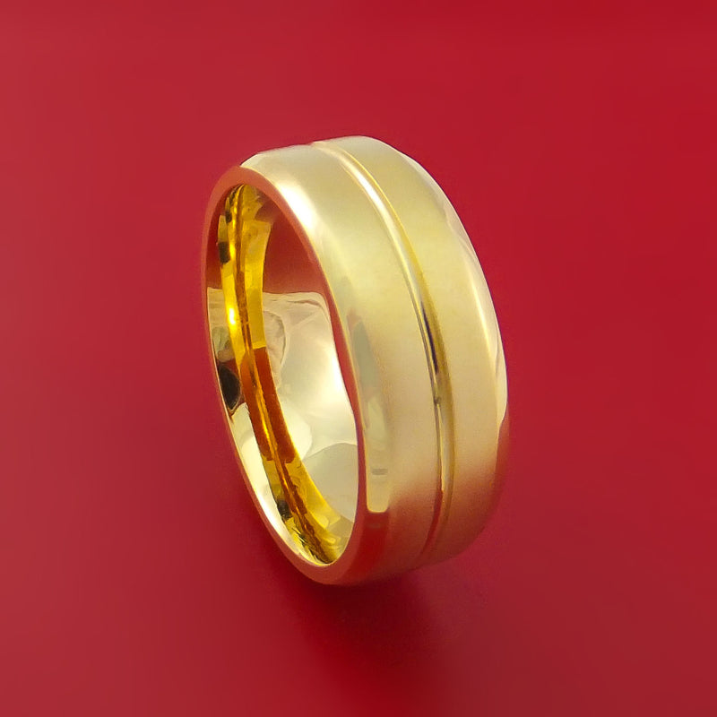 Diamond Set Groove Ring (two tone) – Doyle Design-Handmade Jewellery