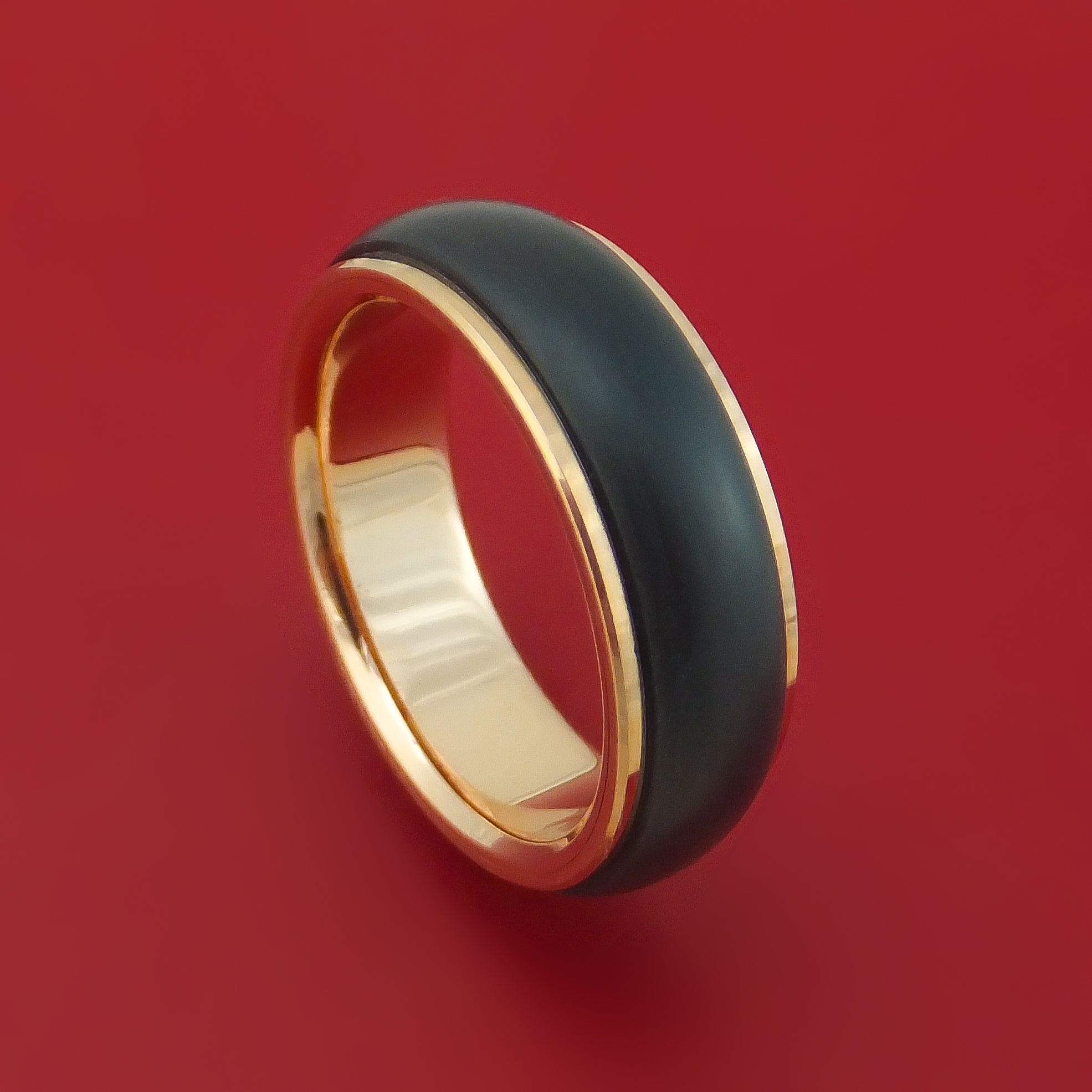 Carbon Fiber Twill Ring With Gold Sparkle Interior - Etsy