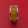 Wide Titanium Ring with Hardwood Inlay Custom Made Band