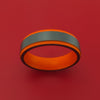 Black Zirconium Ring with Cerakote Edges and Interior Cerakote Sleeve Custom Made Band