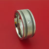 Titanium and Guitar String Ring with Diamond Custom Made Band