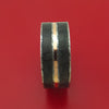 Kuro Damascus Steel Carbon Fiber and Gold Ring Custom Made Band