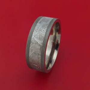 Titanium Ring with Gibeon Meteorite Inlay Custom Made Band