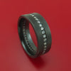 Black Zirconium And Diamonds Eternity Ring Custom Made Band