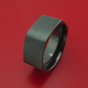 Wide Black Zirconium Ring Custom Made Band