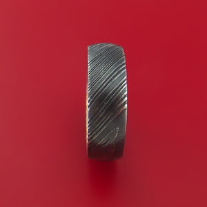 Kuro Damascus Steel Ring Custom Made Band