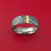 Kuro Damascus Steel Ring with 14k Rose Gold and Black Diamond Custom Made Band