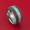 Damascus Steel Ring with Gibeon Meteorite Inlay Custom Made Band
