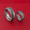 Matching Kuro Damascus Steel Ring Set Wedding Bands Genuine Craftsmanship