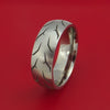 Titanium Ring with Custom Tire Tread Pattern Inlay Custom Made Band