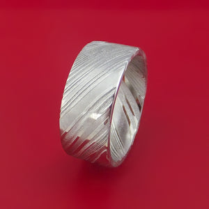 Wide Kuro Damascus Steel Ring Custom Made Band