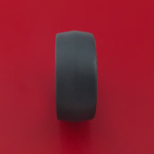 Black Zirconium Ring with Interior Hardwood Sleeve Custom Made Band