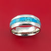 Cobalt Chrome and Turquoise Stone Ring Custom Made Band