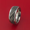 Titanium Spinner Ring with Damascus Steel Inlay Custom Made Band
