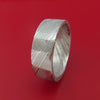 Kuro Damascus Steel Ring with Vertical Gibeon Meteorite Inlays Custom Made Band