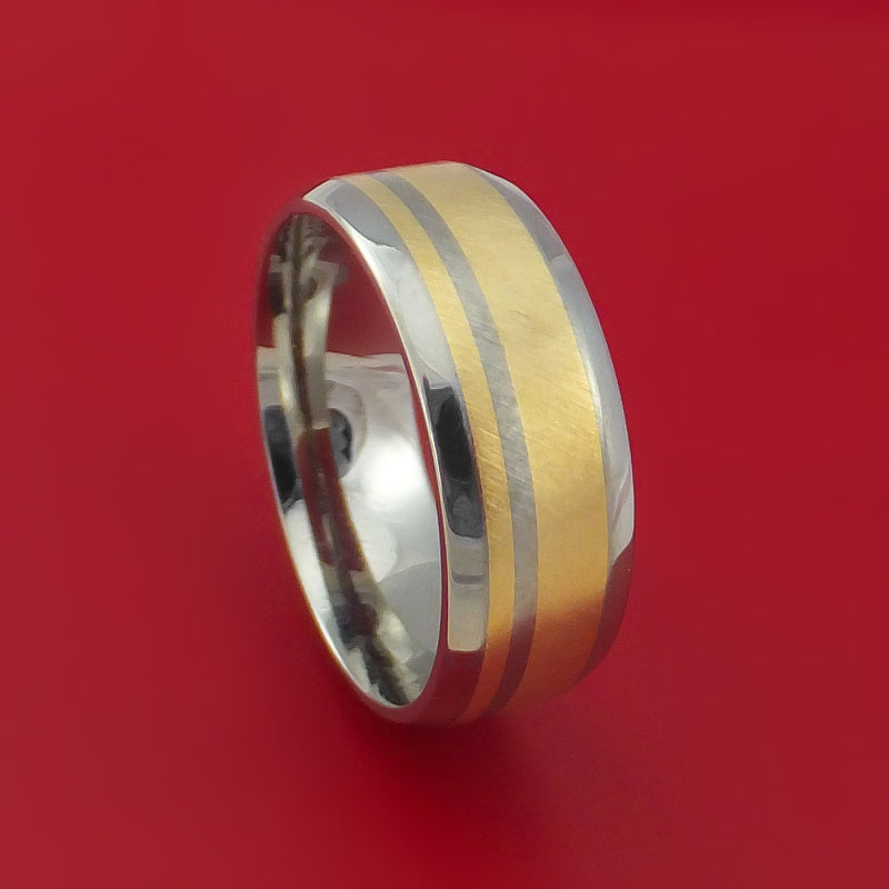 Titanium and 14k Yellow Gold Ring Custom Made Band
