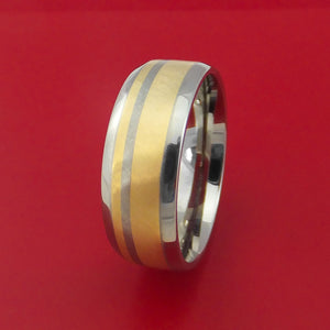 Titanium and 14k Yellow Gold Ring Custom Made Band