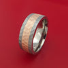 Titanium and 14K Rose Gold Ring Hammered Band Custom Made