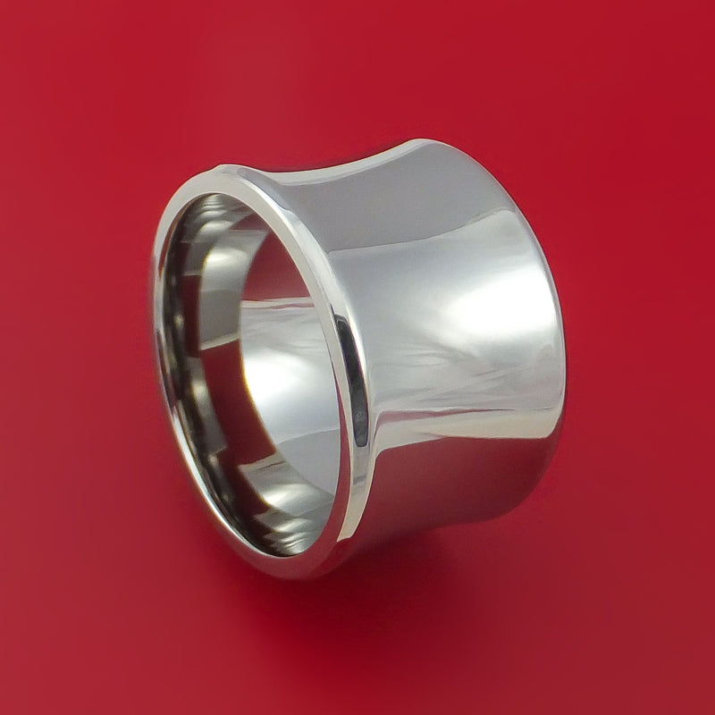 Wide Titanium Concave Ring Custom Made Band