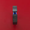 Black Zirconium Ring with Blue Sapphire Custom Made Band