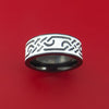 Black Zirconium Ring with Infinity Milled Celtic Design and Cerakote Inlays Custom Made Band