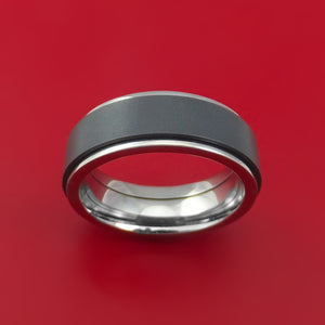 Titanium and Black Zirconium Spinner Ring Custom Made Band