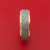 Cobalt Chrome Ring with Gibeon Meteorite Inlay and 14k Rose Gold Edges Custom Made Band